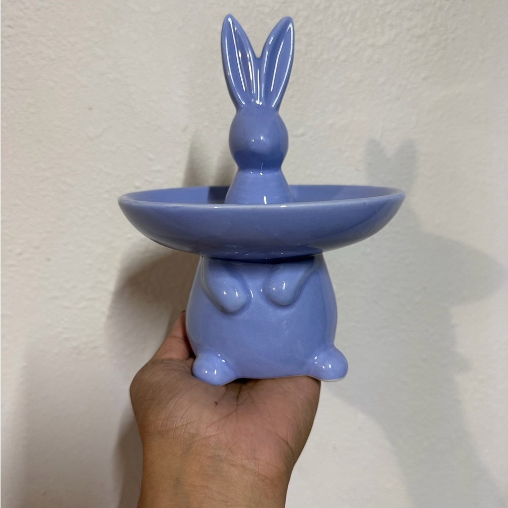 Lavender Ceramic Rabbit Trinket Dish & Ring Holder - Easter Decor